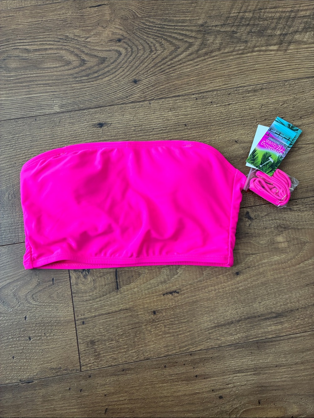 Neon Pink Bandeau Swim Top